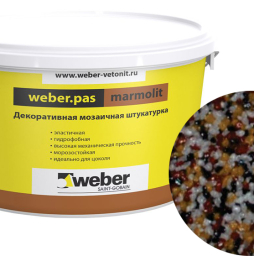 Декоративная мозаичная штукатурка weber.pas marmolit, k9, 25 кг
