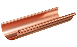 Желоб водосточый Aquasystem, медь, для системы D 125/90, 3 м