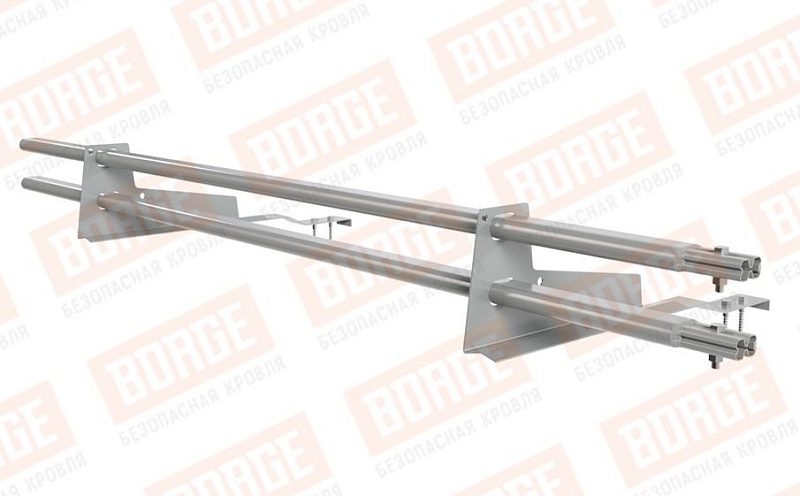 Снегозадержатель трубчатый Borge для черепичной кровли оцинкованный RAL 9006, 1,5 м