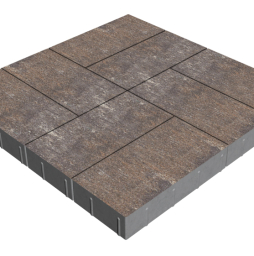 Плитка тротуарная SteinRus Грас Б.4.П.8, гладкая, Сепия, 400*200*80 мм