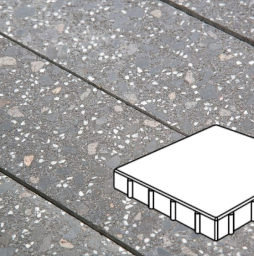 Плитка тротуарная Готика, Granite FINO, Квадрат Б.4.К.8, Ильменит, 400*400*80 мм
