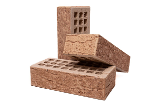 Кирпич облицовочный Губский КЗ, кора с песком, бежевый, 250*120*65 мм