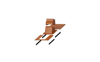 Проходной элемент Vilpe PIIPPU MODULAR квадратный + окантовка, кирпичный