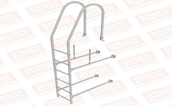 Лестница фасадная Borge (верхняя секция) оцинкованная RAL 9006, 1,8 м