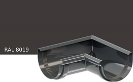 Угол желоба внутренний KROP PVC 90 градусов для системы D 75/63 мм, RAL 8019