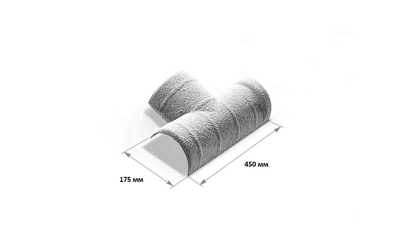  Т-образный элемент полукруглого конька Metrotile, Grey