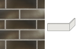 Клинкерная плитка угловая Terramatic Plato Black AC гладкая, 185*71*60*14 мм
