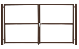 Распашные ворота Grand Line Colority Zinc Lock, RAL 8017, 2000*3500 мм