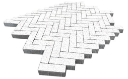 Плитка тротуарная SteinRus Паркет Б.2.П.6, Native, белый, 210*70*60 мм