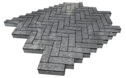 Плитка тротуарная SteinRus Паркет Б.2.П.6, Old-age, ColorMix Актау, 210*70*60 мм