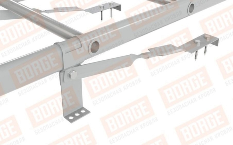 Лестница кровельная Borge для натуральной черепицы оцинкованная RAL 9006, 1,8 м
