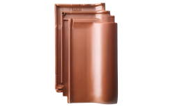 Керамическая черепица рядовая ERLUS Е 58 MAX медно-коричневый, матовый ангоб