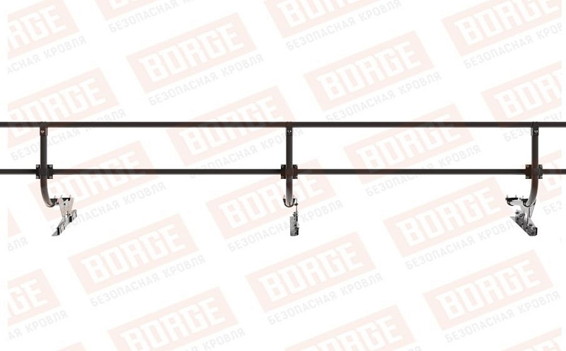 Кровельное ограждение Borge для фальцевой кровли оцинкованное RAL 8019, 300*60 см