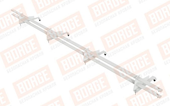 Снегозадержатель трубчатый Borge для металлочерепицы с высокой ступенькой 400 мм оцинкованный RAL 9003, 3 м