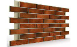 Термопанель на пенополиуретане (ППУ) с клинкерной плиткой BestPoint Retro Brick Chili 1166*616*65 мм