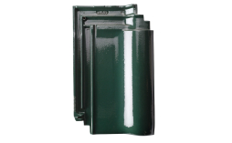 Керамическая черепица рядовая ERLUS Е 58 MAX зеленый королевский, глянцевый ангоб