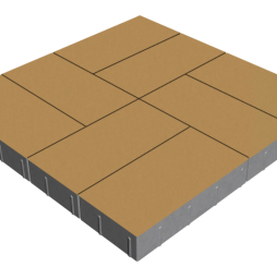 Плитка тротуарная SteinRus Грас Б.4.П.8, гладкая, бежевый, 400*200*80 мм