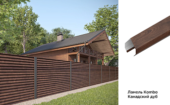 Забор-жалюзи Aquasystem Printech, Kombo, Канадский дуб, гладкая