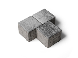 Плитка тротуарная Квадрат Б.3.К.8 листопад гладкий антрацит, 100*100*80 мм