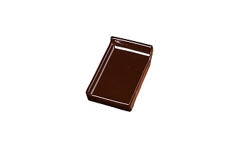 Клинкерный завершающий водоотлив с бортиком левый Terca Dark brown shine, 160*105*30 мм
