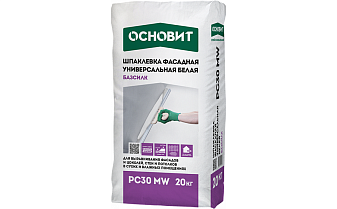 Фасадная шпаклевка Основит БАЗСИЛК  PC30 MW (ранее серия Т-30) белая, 20 кг