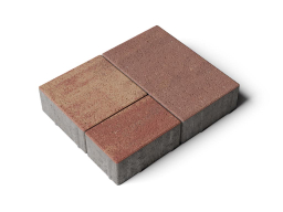 Плитка тротуарная Старый город Б.1.Фсм.6 колормикс гладкий вулкан, комплект 3 шт, толщина 60 мм