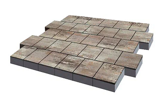 Плитка тротуарная SteinRus Валенсия Б.3.К.8, гладкая, ColorMix Берилл, 300*300*80 мм