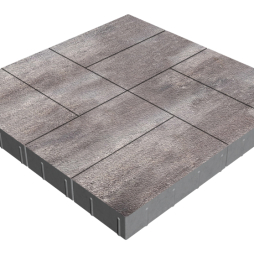 Плитка тротуарная SteinRus Грас Б.4.П.8, Native, Умбра, 400*200*80 мм