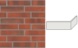 Клинкерная плитка угловая Stroeher Wasserbrand, 674 lavarot, 240*115*52*12 мм