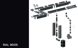 Скрытая водосточная система KROP UNI PVC/STAL RAL 9005
