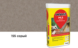 Цветной кладочный раствор weber.vetonit МЛ 5, серый, №155, 25 кг