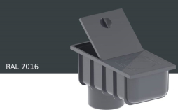 Отстойник KROP PVC Квадрат для системы D 135/80*80 мм, RAL 7016