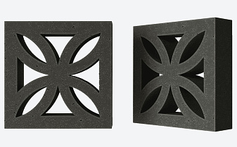 Декоративный бриз-блок Mesterra Cobogo 0201, черный, 250*250 мм