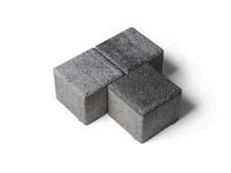 Плитка тротуарная Квадрат Б.3.К.8 листопад гранит антрацит, 100*100*80 мм