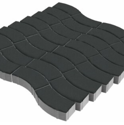 Плитка тротуарная SteinRus Аксио В.27.Ф.8 гладкая, черный, 280*100*80 мм