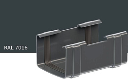 Соединитель желоба KROP PVC Квадрат для системы D 135/80*80 мм, RAL 7016