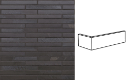 Клинкерная плитка угловая King Klinker KING SIZE LF05 Black heart, 240*52*115*14 мм