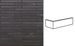 Клинкерная плитка угловая King Klinker KING SIZE LF05 Black heart, 240*52*115*14 мм