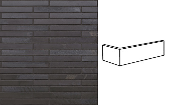 Клинкерная плитка угловая King Klinker KING SIZE LF05 Black heart, 240*52*115*14 мм