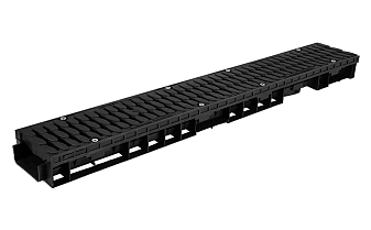 Лоток водоотводный пластиковый с решеткой AQUASTOK Master DN100 H70 класс B125