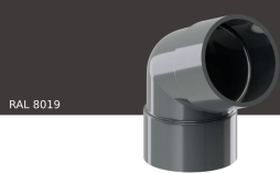 Колено 67 градусов KROP PVC для системы D 75/63 мм, RAL 8019