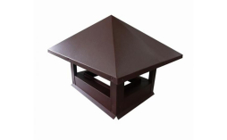 Дымник на трубу Grand Line 520*390 мм 0,5 Quarzit lite с пленкой RAL 8017 шоколад blesk