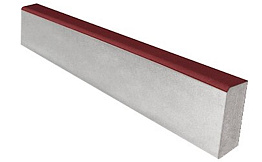 Садовый бордюр SteinRus БР 100.20.8R, гладкая, частичный прокрас, красный, 1000*200*80 мм