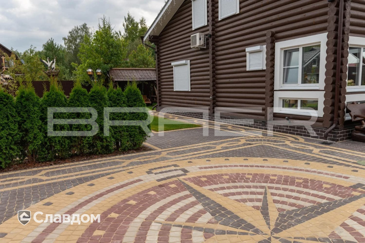 Плитка тротуарная BRAER Классико круговая винный, 73*110*115*60 мм