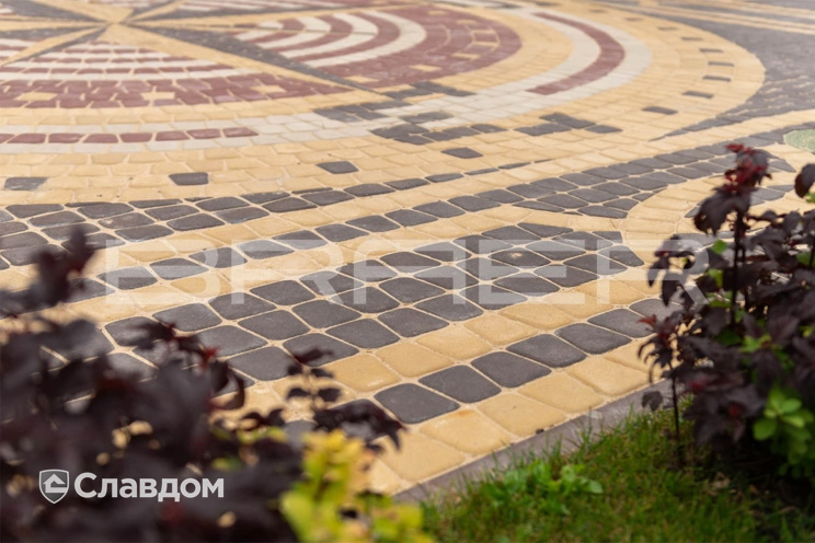 Плитка тротуарная BRAER Классико круговая винный, 73*110*115*60 мм