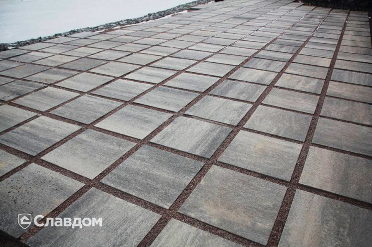 Плитка тротуарная Квадрум Б.5.К.6 Искусственный камень Базальт 500*500*60 мм