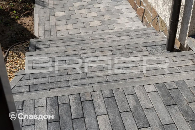 Плитка тротуарная BRAER Ригель 2.0 Color Mix Туман 320*80*60 мм