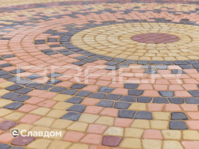 Плитка тротуарная BRAER Классико круговая серый, 73*110*115*60 мм