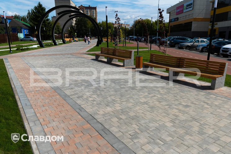 Плитка тротуарная BRAER Старый город Ландхаус Color Mix Туман, толщина 60 мм