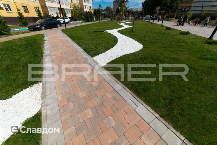 Плитка тротуарная BRAER Старый город Ландхаус Color Mix Туман, толщина 60 мм